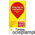 weberbase BIAŁY - biały klej do styropianu białego i grafitowego, wzmocniony włóknami, do mocowania płyt i zatapiania siatki